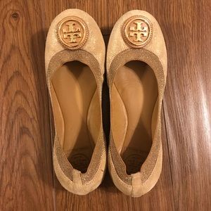 Gold Tory Burch Flats